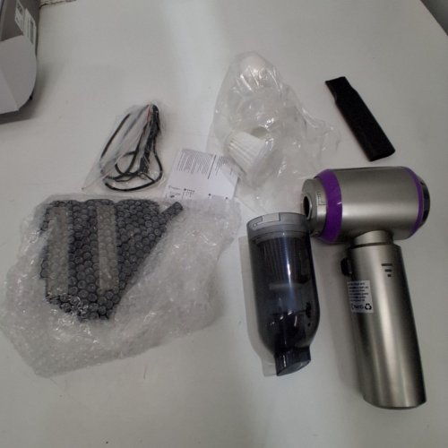 9PC WIRELUME BRUSHLESS MOTOR HANDHELD CAR VACUUM CLEANER -22000PA- PURPLE / SILVER (MODEL: ST-6653PLUS) image 4