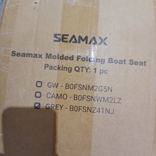SEAMAX MOLDED FOLDING BOAT SEAT - GREY (ITEM: B0FSNZ41NJ) image 2
