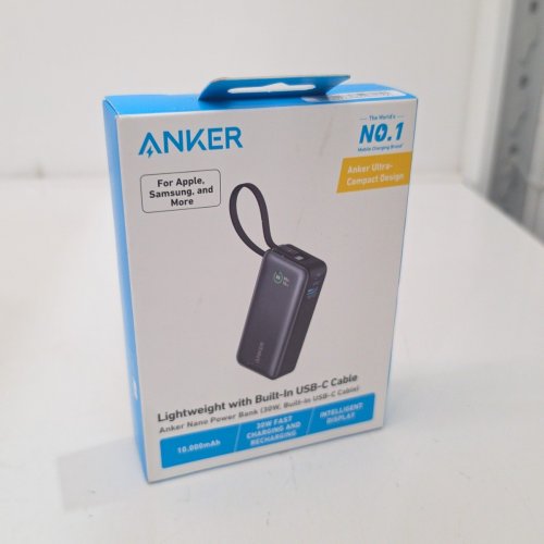 ANKER NANO POWER BANK WITH BUILT IN USB-C CABLE - 10000MAH - 30W - BLACK STONE (MODEL: A1259H11-1) image 3