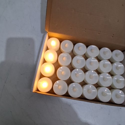 24PK BATTERY OPERATED TEA LIGHT LED CANDLES - WHITE image 2