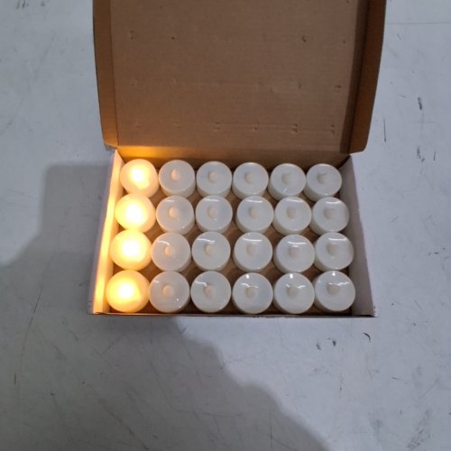 24PK BATTERY OPERATED TEA LIGHT LED CANDLES - WHITE image 3