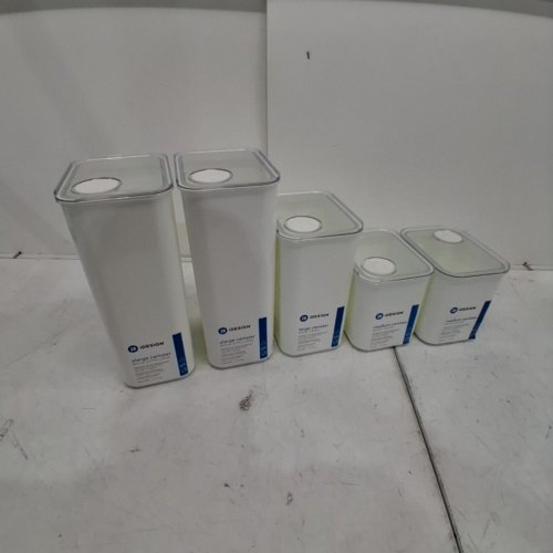 5PC IDESIGN PLASTIC AIRTIGHT CANISTER SET - WHITE image 2