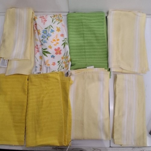 8Pk MIKASA KITCHEN TOWELS - 17"X28" - YELLOW/ WHITE/GREEN/PINK (MODEL:3400550) image 2