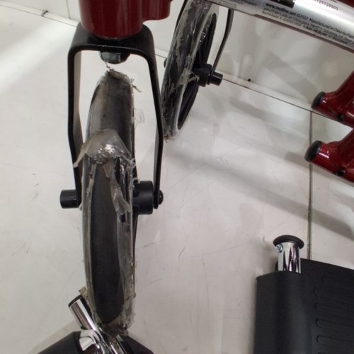 MEDLINE BASIC ALUMINUM TRANSPORT WHEELCHAIR - 19" - 12" REAR WHEELS WITH BRAKES - 300LBS CAPACITY - RED (MODEL: MDS808210ARE) image 3