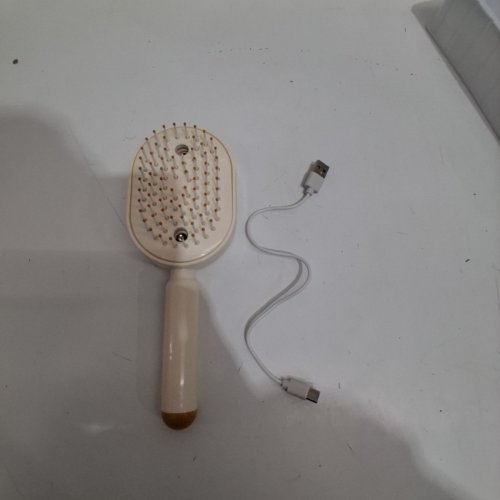 ELECTRIC SPRAY AIR CUSHION MASSAGE COMB - IVORY image 5
