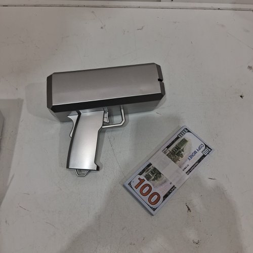 MONEY SHOOTER GUN WITH PAPER MONEY - SILVER image 2