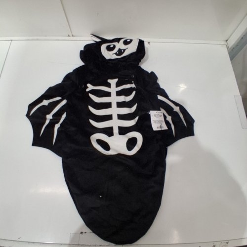 BABY PALAMON SKELETON BAT ONESIE - 0-6 MONTHS - BLACK/WHITE image 2