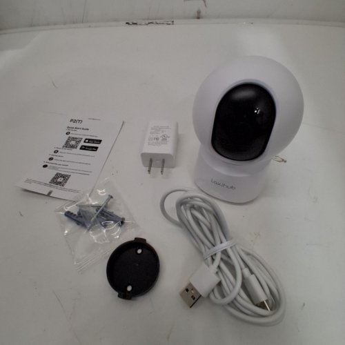 LAXIHUB 360° VIEW 2K SMART CAMERA WITH PHONE APP, PAN/TILT, MOTION & SOUND DETECTION, NIGHT VISION, TWO-WAY AUDIO, WORKS WITH ALEXA - WHITE (MODEL: P2T) image 3
