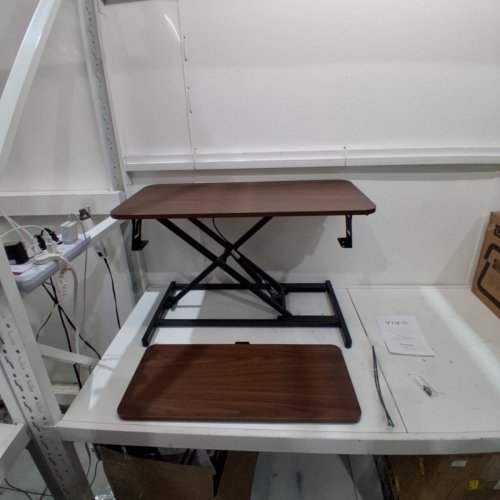 VIVO V SERIES STANDING DESK CONVERTER - 32" - DARK WALNUT (MODEL:DESK-V000SD) image 4