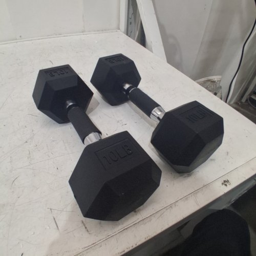 2PK HEX DUMBBELLS - 10 LBS - BLACK image 2
