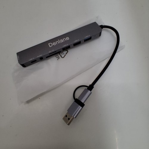 DENLANE 8-IN-1 USB-C HUB WITH USB-A ADAPTER - SILVER/BLACK image 3