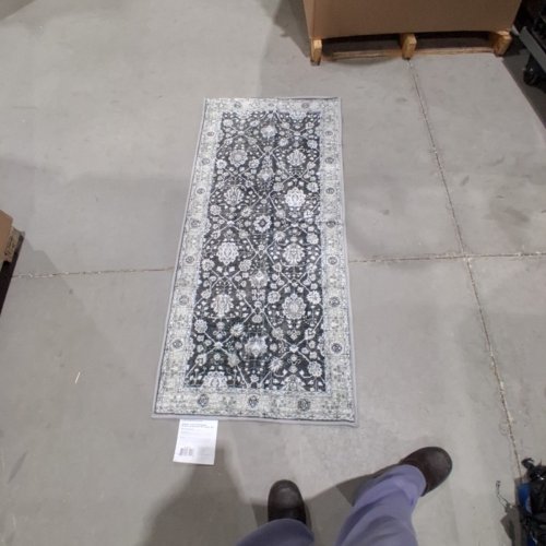 WASHLUXE MACHINE WASHABLE NON SLIP RUNNER RUG - 27" X 60" - GREY (MODEL: 2046294) image 2