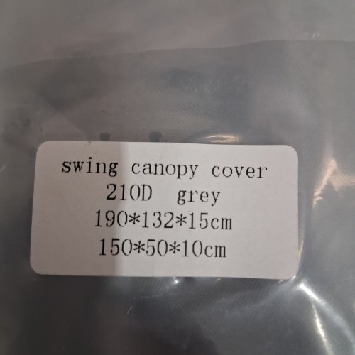 2PC SWING CANOPY COVER - 75" X 52" X 6" - 59" X 20" X 4" - GRAY image 3