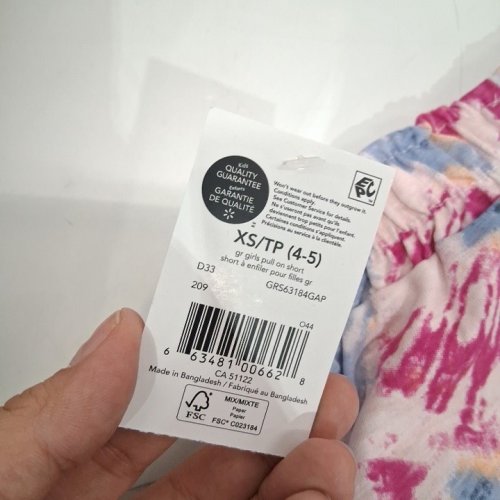 GIRLS' GEORGE PULL-ON SHORTS WITH DRAWSTRING - EXTRA SMALL (4-5) - PINK BLUE (STYLE: GRS63184GAP) image 3