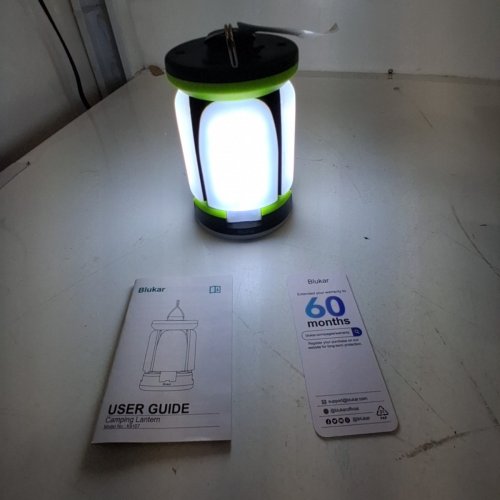 BLUKAR RECHARGEABLE CAMPING LANTERN - 7 LIGHT MODES/60 LED/10+ HOURS BATTERY 5W - GREEN/BLACK (MODEL: K9107) image 3