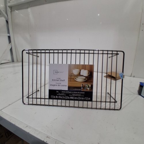 MAINSTAYS LARGE METAL KITCHEN SHELF - 17.5" X 10" X 5.25" - SILVER image 2