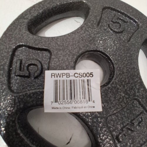 CAP BARBELL STANDARD CAST IRON 1-INCH WEIGHT PLATE - 5LBS - (MODEL: RWPB-CS005) image 2