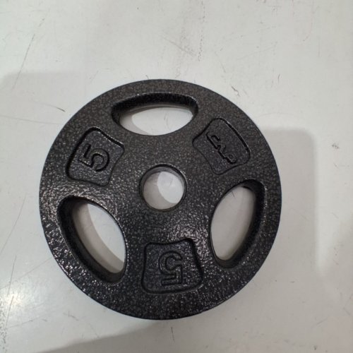 CAP BARBELL STANDARD CAST IRON 1-INCH WEIGHT PLATE - 5LBS - (MODEL: RWPB-CS005) image 4