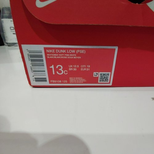 NIKE DUNK LOW (PSE) SNEAKERS - 13C - WHITE / MED SOFT PINK / WHITE (STYLE: FB9108-125) image 2