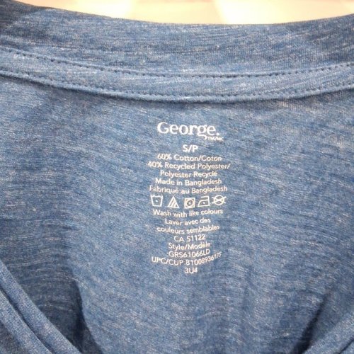 WOMEN'S GEORGE SHORT SLEEVE V-NECK POCKET T-SHIRT - SMALL - BLUE (STYLE: GRS61056D) image 3