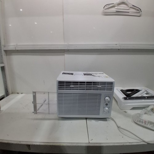 GE ADJUSTABLE THERMOSTAT SMALL ROOM MECHANICAL WINDOW AIR CONDITIONER - 150 SQ FT. - 5000 BTU - WHITE (MODEL: AWAS05BWF) image 4