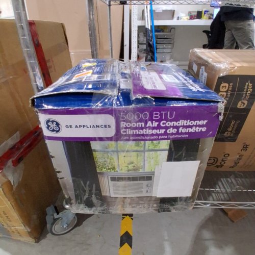 GE ADJUSTABLE THERMOSTAT SMALL ROOM MECHANICAL WINDOW AIR CONDITIONER - 150 SQ FT. - 5000 BTU - WHITE (MODEL: AWAS05BWF) image 8