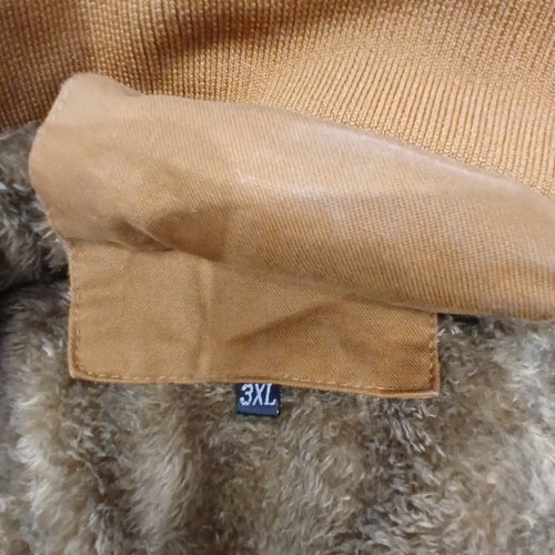 MEN'S DETACHACBLE HOODED WINTER PARKA THEREMAL JACKET WITH POCKETS - 3XL - TAN/BROWN image 2