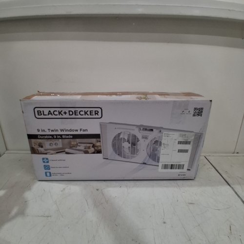 BLACK+DECKER DUAL WINDOW FAN FOR WINDOW SCREEN WITH 2 SPEED SETTINGS, TWIN WINDOW FAN WITH MECHANICAL CONTROLS AND REMOVABLE LEGS, HORIZONTAL COOLING FAN FOR WINDOW - 9" - WHITE (MODEL: BFW9M) image 5