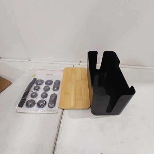 CABLE MANAGEMENT BOX SET WITH WIRE TIES - 9.3" X 4.9" X 4.5" - BLACK/NATURAL image 2