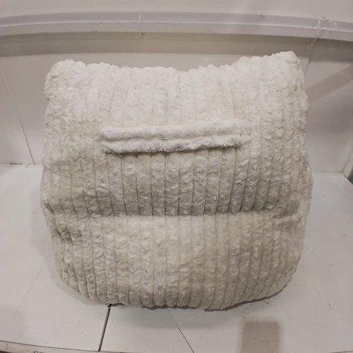 KID'S RIBBED PLUSH BEAN BAG CHAIR WITH ARMRESTS - 22" - BEIGE image 3
