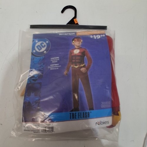BOY'S DC THE FLASH COSTUME WITH MASK - MEDIUM (8-10) - RED/GOLD (MODEL: 1000129) image 3