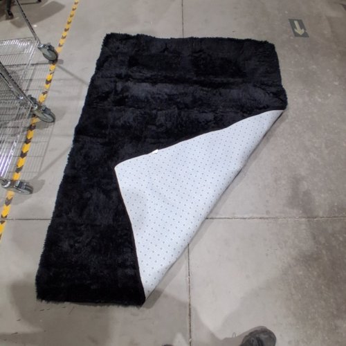 INDOOR NON SLIP PLUSH SHAG AREA RUG - 7FT X 5FT - BLACK image 3
