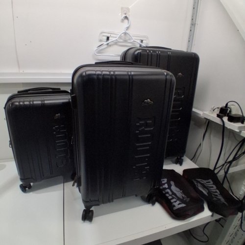 5PC ROOTS COUNTRYSIDE HARDSIDE SPINNER LUGGAGE SET WITH TSA LOCK AND ORGANIZER BAGS - 21"/27"/31" - BLACK (MODEL: 1872940) image 2