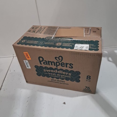 76PK PAMPERS SWADDLERS DISPOSABLE BABY DIAPERS - SIZE 8 - WHITE image 2