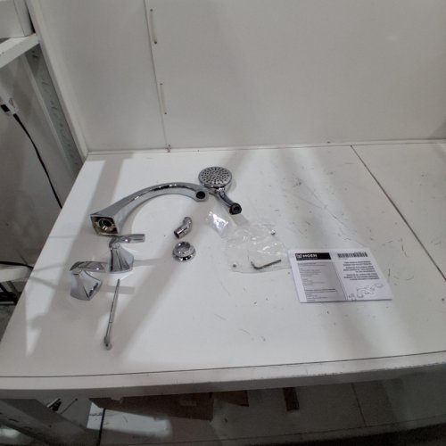 MOEN VOSS TWO-HANDLE DECK MOUNT ROMAN TUB FAUCET TRIM KIT WITH SINGLE FUNCTION HAND SHOWER - 1. 75 GPM - CHROME (MODEL: T694) image 2