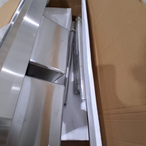 GARVEE STAINLESS STEEL DOUBLE BOWL UTILITY SINK WITH 360° ROTATING FAUCETS - 47"X18"X35" - STAINLESS STEEL (MODEL: PHO_12L38XPC) image 5