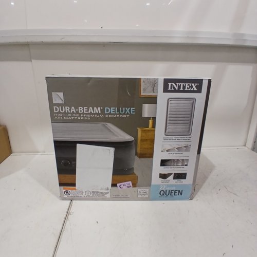 INTEX DURA BEAM PLUS DELUXE PILLOW REST RAISED AIRBED - QUEEN -22" - BLACK\GREY image 4