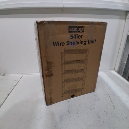 SAKUGI 5-TIER WIRE STORAGE SHELVING UNIT FOR - 1000LB CAPACITY - 33.1" X 12.6" X 72" - BLACK (MODEL: CA615) image 6