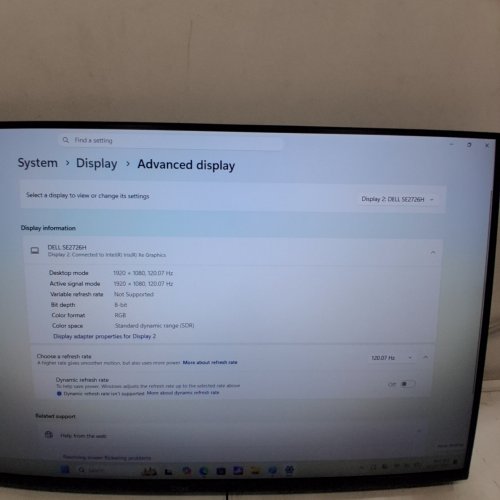 DELL AMD FREESYNC PREMIUM GAMING MONITOR - 27" - 240HZ - HD - 1080P - BLACK - (MODEL: SE2726HG) image 2