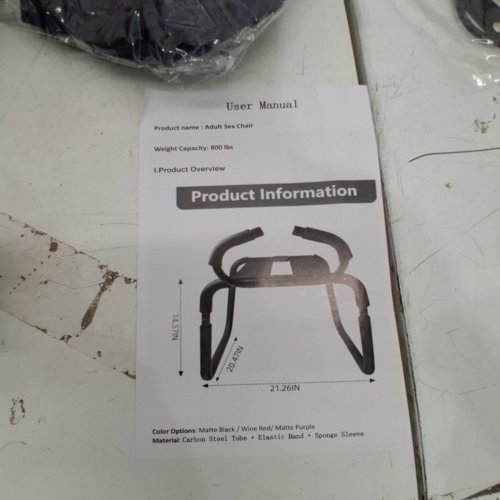 SEX POSITION CHAIR WITH HANDRAIL - 800LB MAX - BLACK image 3