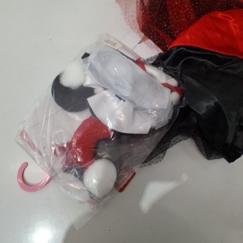 6PC GIRLS RUBIES DC HARLEY QUINN COSTUME - SMALL (4-6) - RED/BLACK/WHITE image 3
