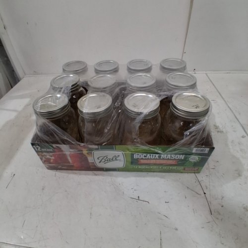 12PK BALL REGULAR MOUTH MASON JARS WITH LIDS AND BANDS - 31.6OZ - CLEAR (MODEL: 2016885) image 3
