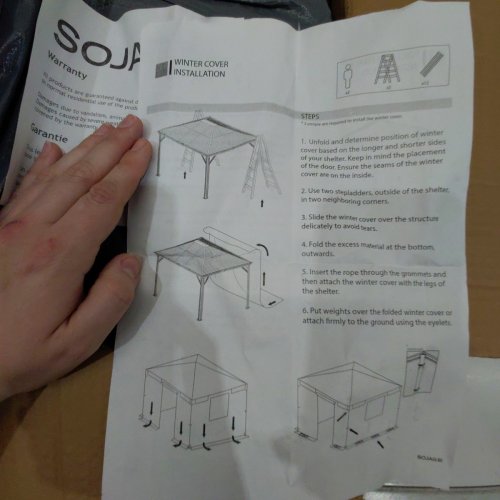 SOJAG GAZEBO ACCESSORIES UNIVERSAL WINTER COVER FOR OUTDOOR SUN SHELTERS AND GAZEBOS - 10FT X 12FT - GREY (MODEL: 135-9165883) image 4