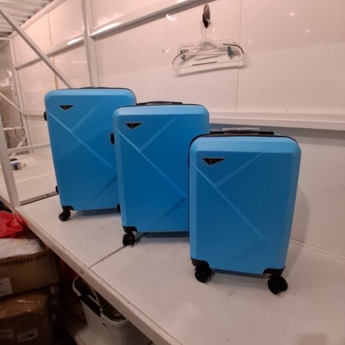 3PC TOYTEXX ABS HARDSHELL LUGGAGE SET WITH SPINNER WHEELS - 20"/24"/28" - BLUE (MODEL: 808) image 3