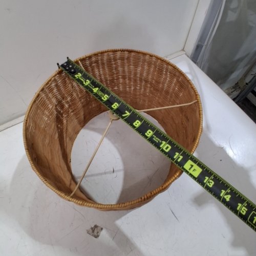 ASPEN CREATIVE DRUM SPIDER WICKER LAMP SHADE - 12" X 12" X 9" - RATTAN (MODEL: 31604) image 2