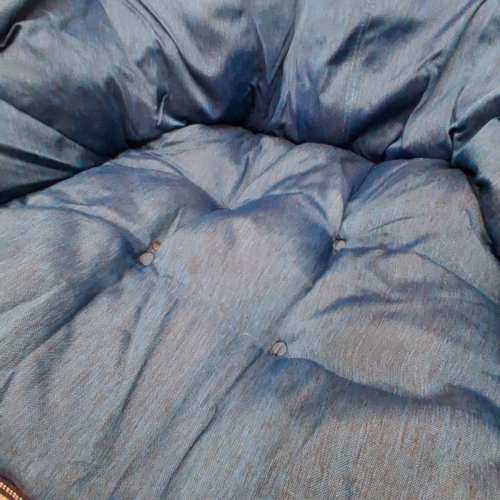 PADDED CUSHION OUTDOOR FOLDING LOUNGE PATIO CLUB CHAIR- BLUE image 4