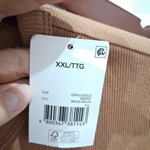 WOMEN'S GEORGE RIBBED SHORT SLEEVE CREW NECK T-SHIRT - XXL - TAWNY BROWN (STYLE: GRF61005LD) image 3