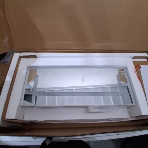 HASUIT 3 DOOR MEDICINE CABINET WITH LED MIRROR AND POWER OUTLETS - 39" X 24" X 6" - WHITE - (MODEL: AJ-DJ504965_3) image 3