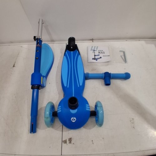 GOTRAX KS3 KIDS KICK SCOOTER WITH LED LIGHT UP WHEELS - REMOVABLE SEAT - LIGHT BLUE / BLUE image 2