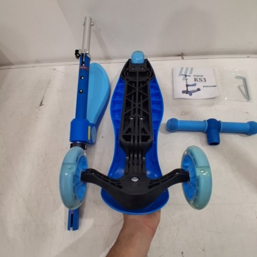 GOTRAX KS3 KIDS KICK SCOOTER WITH LED LIGHT UP WHEELS - REMOVABLE SEAT - LIGHT BLUE / BLUE image 3